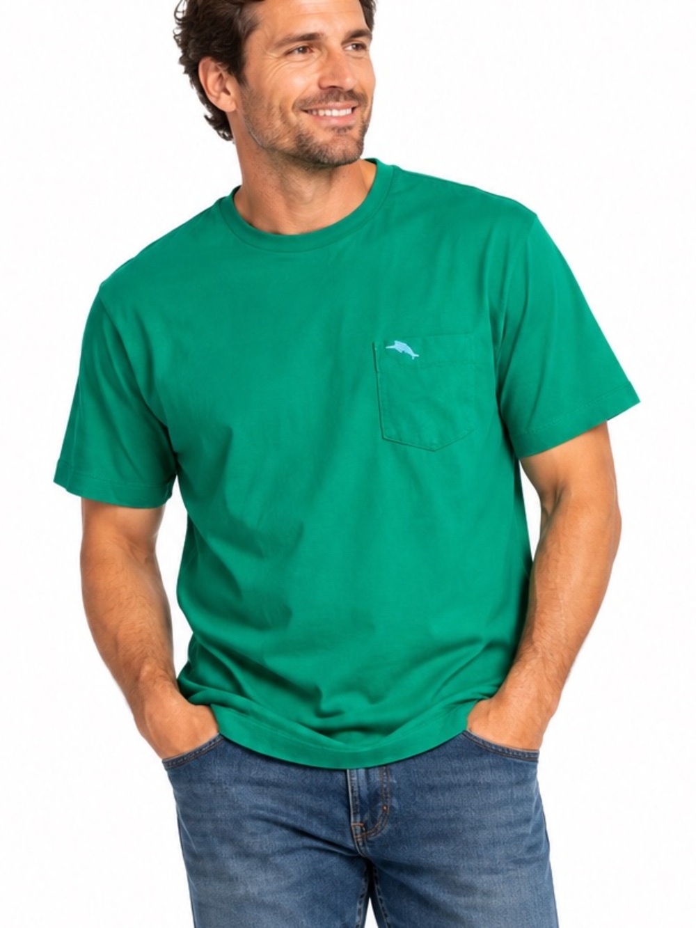 Tommy Bahama Relax Pima Cotton Pocket T Shirt L Medium Green Marlin Resort